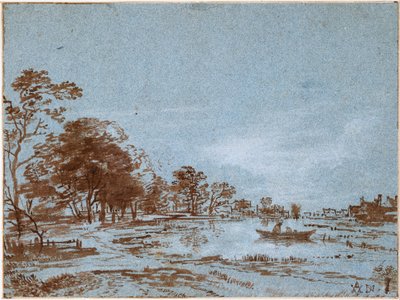 Flusslandschaft im Mondlicht von Aert van der Neer