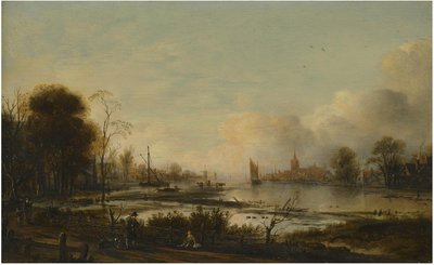 Flusslandschaft mit Figuren von Aert van der Neer