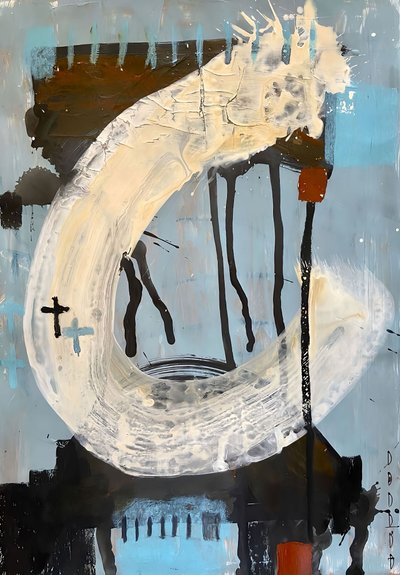 Moderne Blaue Abstraktion von Afranio Raposo