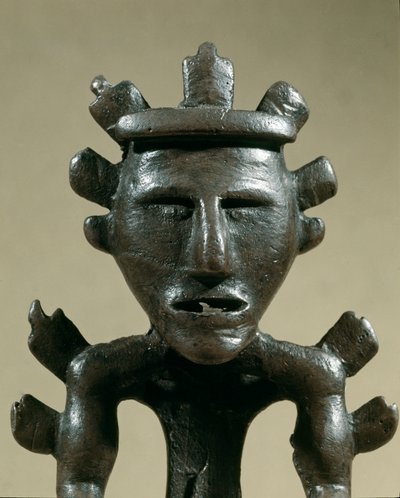 Prähistorie: bronzene Kriegerfigur aus dem Schatz von Galic (Kostroma, Russland). 1500 v. Chr. Bronzezeit von Age Bronze