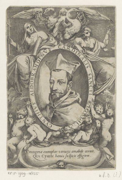 Porträt von Kardinal Cinzio Aldobrandini von Agostino Carracci (possibly)