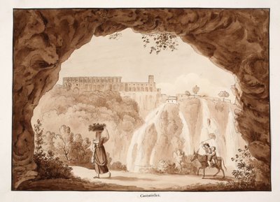 Die Wasserfälle von Tivoli, 1833 von Agostino Tofanelli