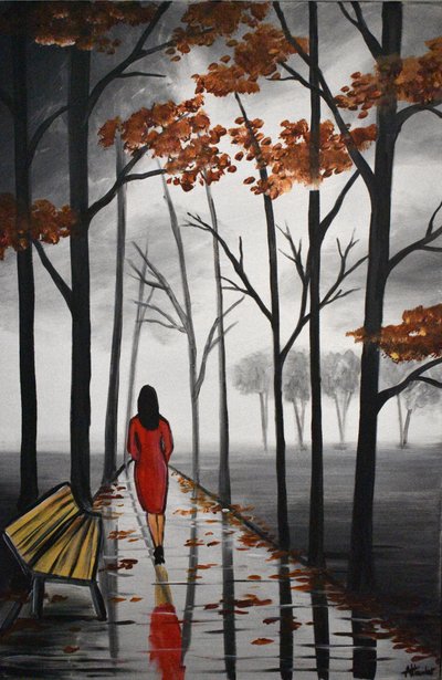 Herbstweg Rotes Kleid von Aisha Haider
