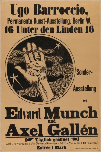 Plakat für Munch & Galléns Ausstellung von Akseli Gallen-Kallela