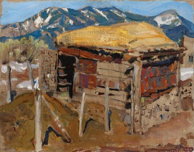 Schuppen in den Taos Mountains von Akseli Gallen-Kallela