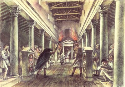 Innenraum des Mithras-Tempels von Alan Ernest Sorrell