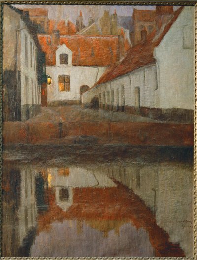 Eine kleine Stadt am Flussufer, Flandern von Albert Baertsoen