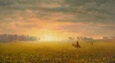 Sonnenuntergang auf den Prärien, ca. 1861 von Albert Bierstadt
