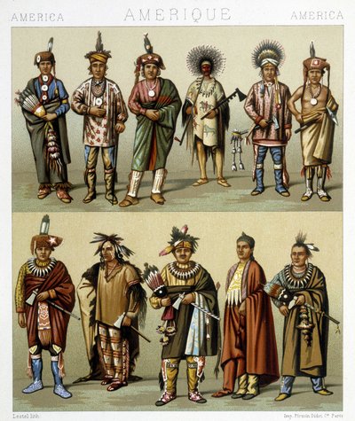 Kostüm des Pins rouge. Illustration in „Le costume historique“ von Racinet von Albert Charles August Racinet