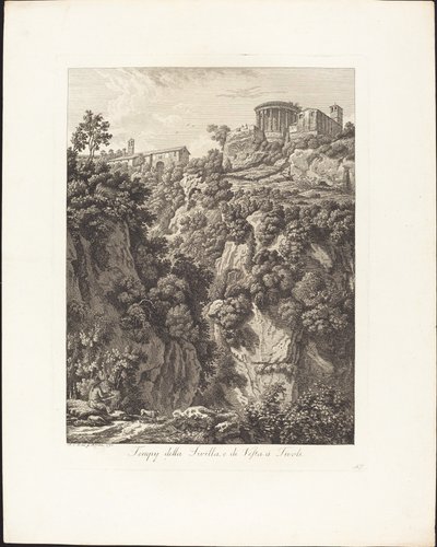 Tempel der Sibylle und Vesta in Tivoli von Albert Christoph Dies
