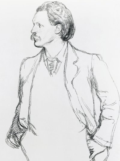 Porträt von George Gissing, englischer Romanautor von Albert Daniel Rutherston