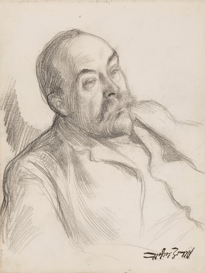Porträtskizze eines Mannes von Albert Edelfelt