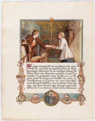 Petition an Anatole France, Seite 1/2 von Albert Edelfelt