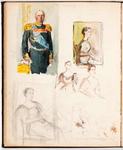 Porträtskizzen von Albert Edelfelt
