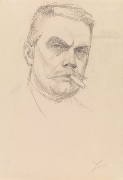 Selbstporträt mit einer Zigarre von Albert Edelfelt