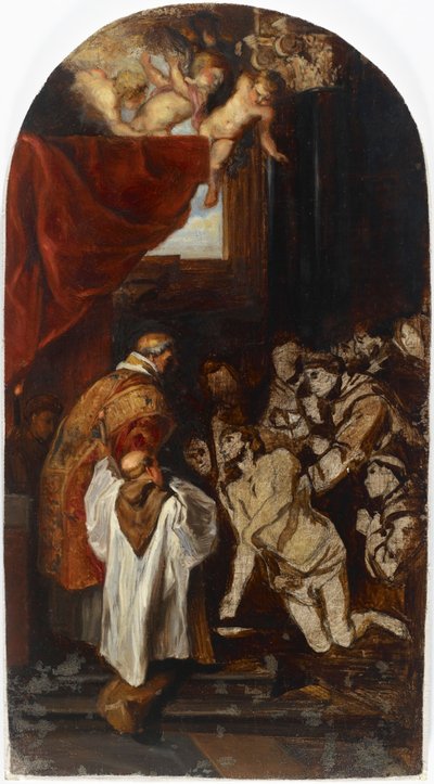 Die letzte heilige Kommunion des Heiligen Franziskus von Assisi, Kopie nach Rubens von Albert Edelfelt