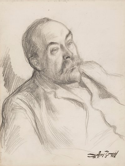 Porträtskizze eines Mannes von Albert Edelfelt