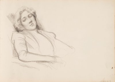 Sitzende Frau, Halbporträt von Albert Edelfelt