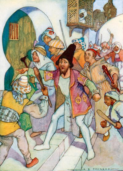 "Sie klopften an die Tür des Cadi" von Albert Edward Jackson