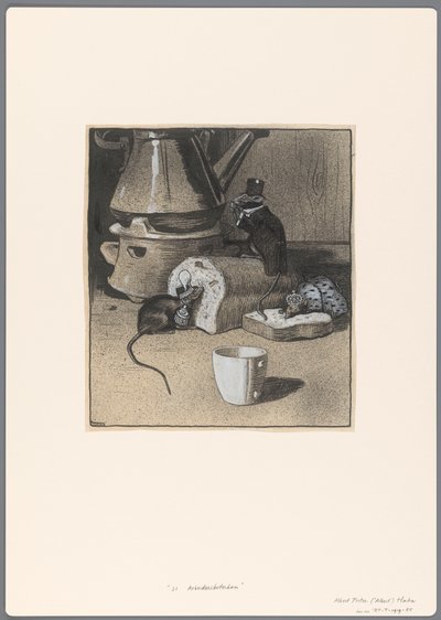 Entwurf für eine politische Karikatur: Die gierigen Nagetiere. An das Arbeiterbrot von Albert Hahn (I)