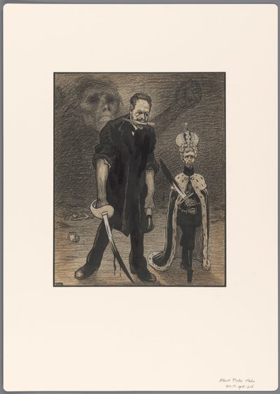 Entwurf für eine politische Karikatur: die Russische Revolution von Albert Hahn (I)
