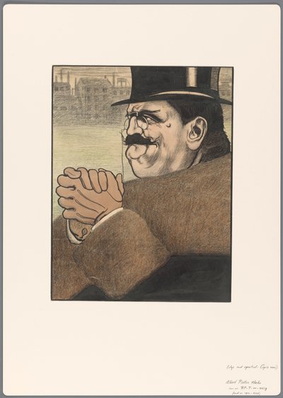 Entwurf für eine politische Karikatur: der Kapitalist von Albert Hahn (I)
