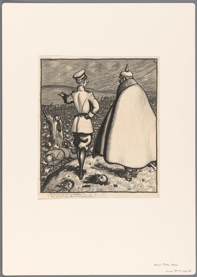 Entwurf für eine politische Karikatur über den Ersten Weltkrieg von Albert Hahn (I)