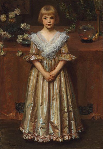 Mädchen mit Goldfischglas von Albert Herter