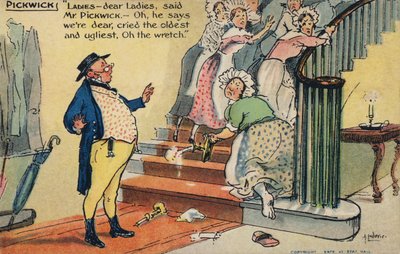 Mr. Pickwick beleidigt eine Gruppe von Frauen von Albert Jnr. Ludovici