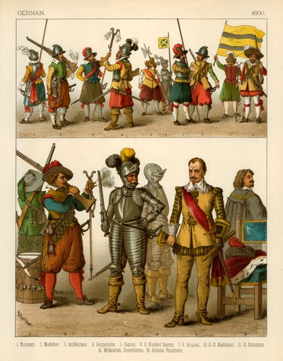 Deutsche Kostüme 1600 von Albert Kretschmer