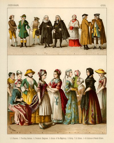 Deutsche Kostüme 1700 von Albert Kretschmer