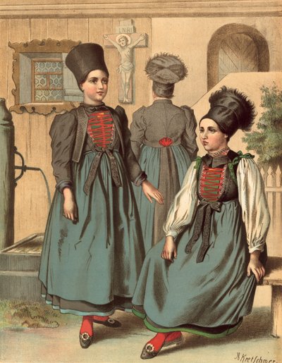 Deutsche Tracht, Vorarlberg, Montafonthal von Albert Kretschmer
