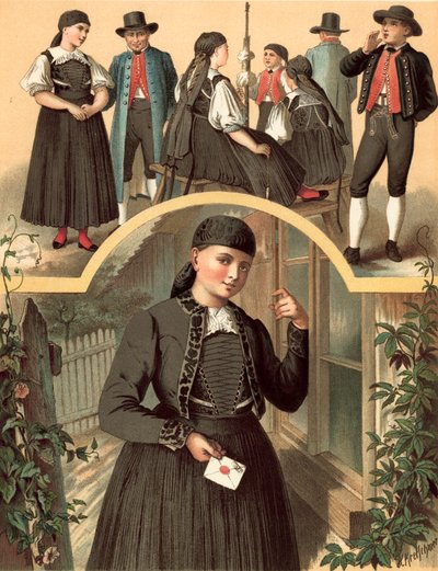 Deutsche Tracht, Württemberg Schwenningen von Albert Kretschmer
