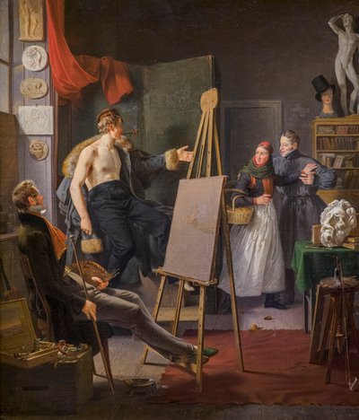Ein Mädchen aus Amager verkauft Obst in einem Künstleratelier von Albert Kuchler
