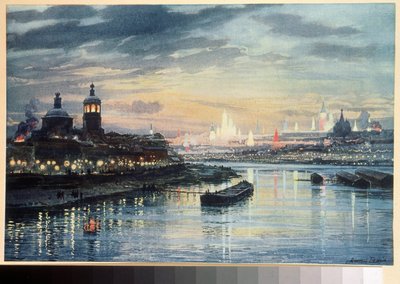 Beleuchtung in Moskau von Albert Nikolayevich Benois