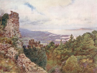 Küste bei Trapani und Insel Aigousa, Schauplatz des römischen Seesiegs, 242 v. Chr. von Alberto Pisa