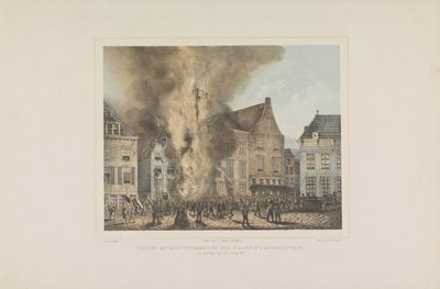 Ansicht beim Ausbruch des Brandes in Middelburg am Sonntag, den 28. Juni 1857 von Albertus Anthonius Nunnink