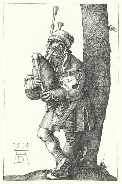 Dudelsackspieler von Albrecht (after) Durer or Duerer
