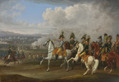 General von Bellegarde und seine Offiziere beobachten eine Schlacht von Albrecht Adam