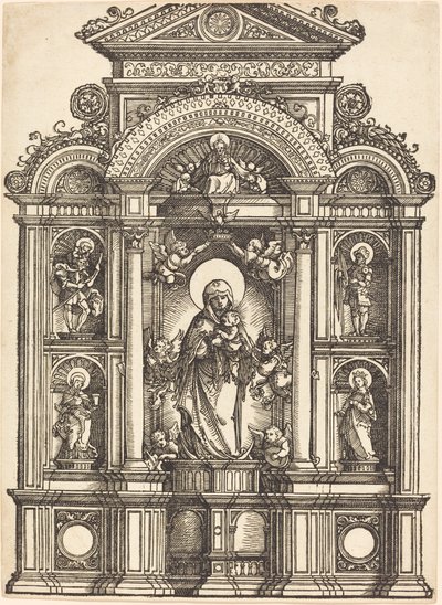 Altar mit der Jungfrau und dem Kind und den Heiligen Christophorus, Barbara, Georg und Katharina von Albrecht Altdorfer