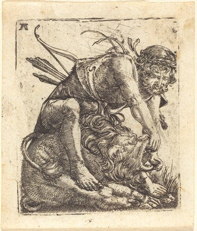 Herkules besiegt den nemeischen Löwen von Albrecht Altdorfer
