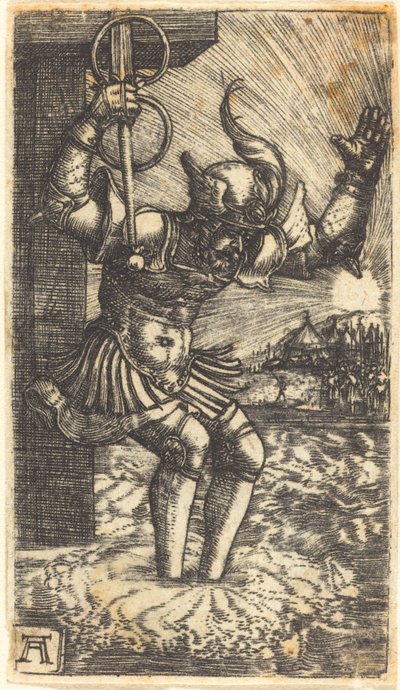 Horatius Cocles springt in den Tiber von Albrecht Altdorfer