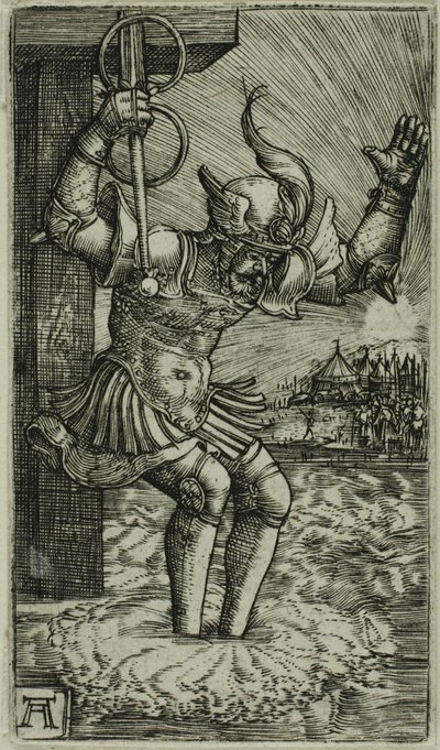 Horatius Cocles springt in den Tiber von Albrecht Altdorfer