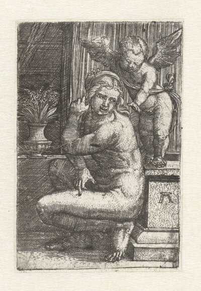 Kniende Venus mit Cupido von Albrecht Altdorfer