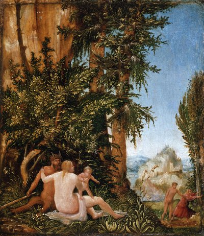 Landschaft mit Satyrfamilie von Albrecht Altdorfer