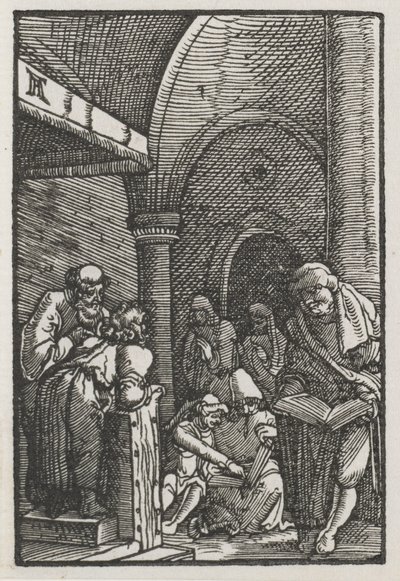 Der Fall und die Erlösung des Menschen: Christus im Tempel mit den Schriftgelehrten von Albrecht Altdorfer