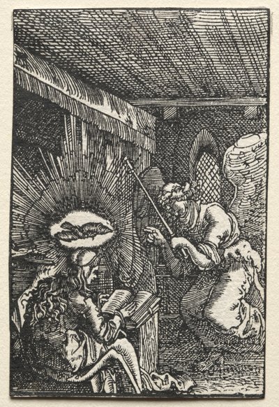 Der Sündenfall und die Erlösung des Menschen: Die Verkündigung, ca. 1515 von Albrecht Altdorfer
