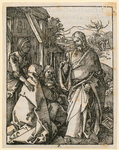 Abschied Christi von seiner Mutter, Blatt 8 der Folge „Kleine Holzschnitt-Passion“ von Albrecht Dürer