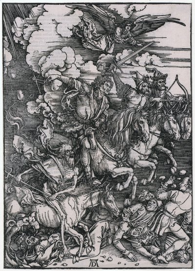 Apokalyptische Reiter, III. Figur, Blatt 5 der Folge "Die Apokalypse" von Albrecht Dürer