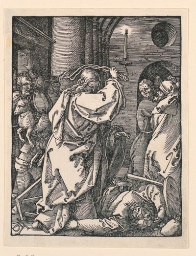 Christus vertreibt die Händler aus dem Tempel, aus der Serie Die kleine Passion von Albrecht Dürer